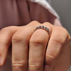 Heart Cut Bezel Set Diamond Wedding Band