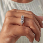 5 Stone Halo Wedding Band