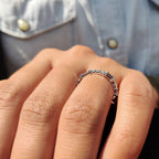 Baguette Cut Eternity Band With Blue Moissanite