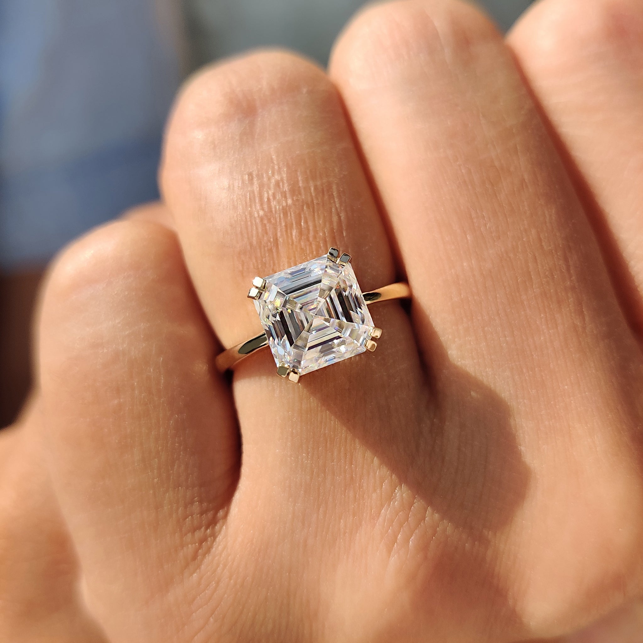 Solitaire Asscher Cut Engagement Ring Secondary image