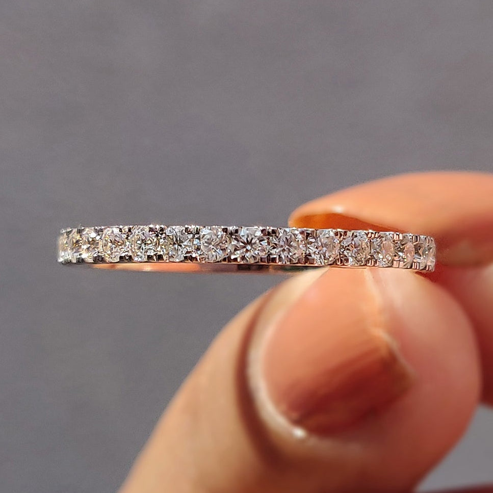 White Gold Eternity Band With Round Moissanite Main image
