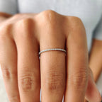 Minimalist Wedding Band with Round Cut Stones