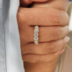 6 Stone Half Eternity Wedding Band