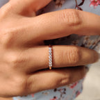 Round Moissanite Semi Eternity Band