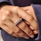 Half Eternity Emerald Cut Wedding Band