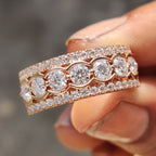 Round Moissanite Half Eternity Band For Her