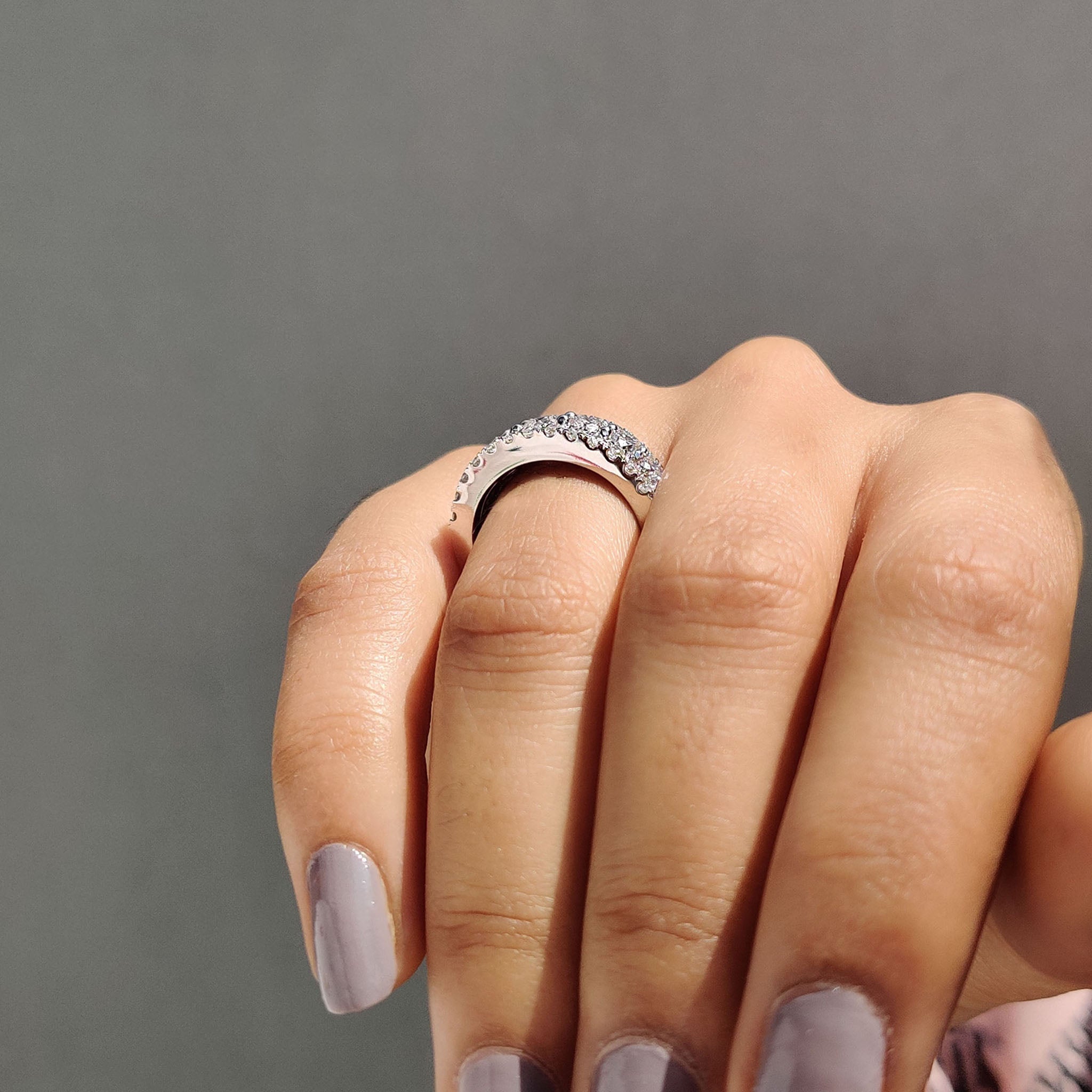 half eternity band In Round Cut Stone