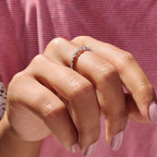 Half Eternity Wedding Band In Milgrain Setting