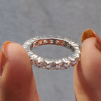 Moissanite Eternity Band White Gold With Round Cut
