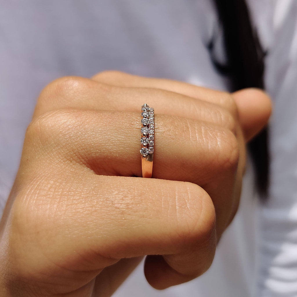 Round Cut Full Eternity Band With Double Row Pave Setting