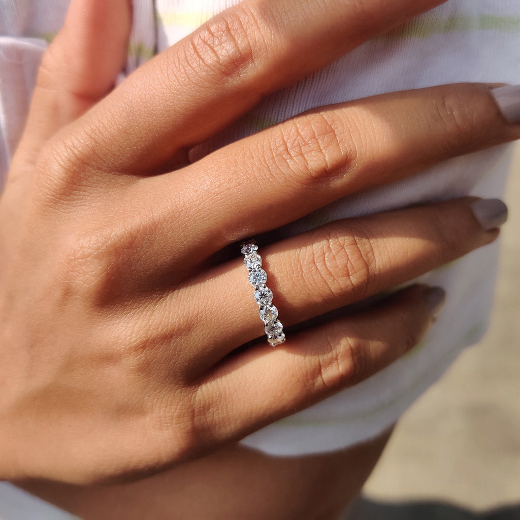 Shared Prong Wedding Band In Full Eternity