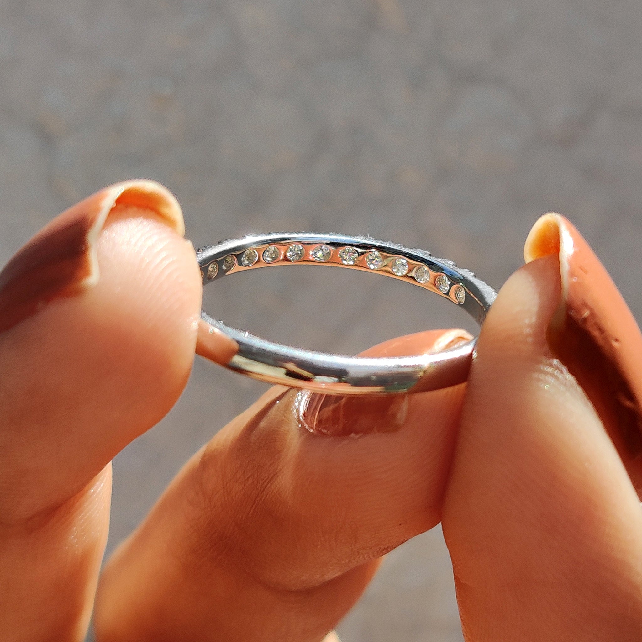 White Gold Wedding Band - Half Eternity