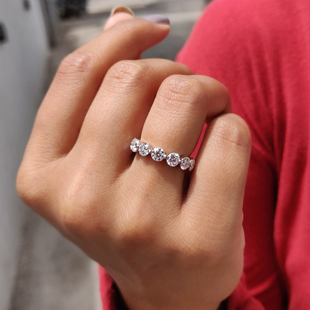 Round Eternity Band With Shared Prong