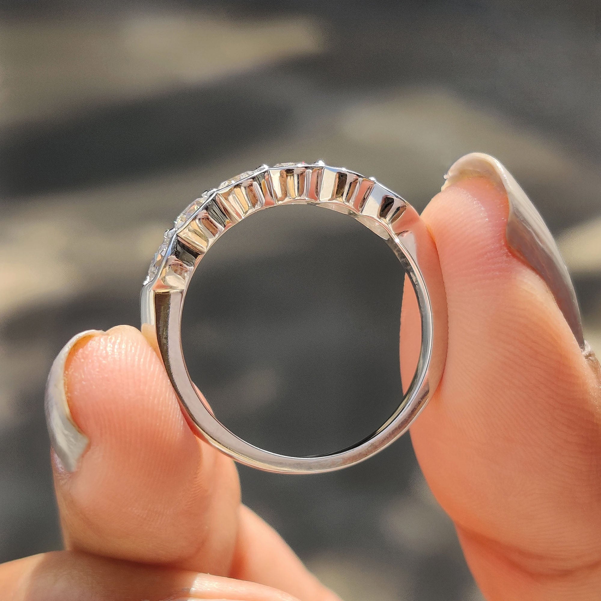 Half Eternity Bezel Set Diamond Band