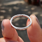 Round Cut White Gold Moissanite Wedding Band