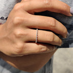 Yellow Gold Eternity Band In Round Cut Moissanite