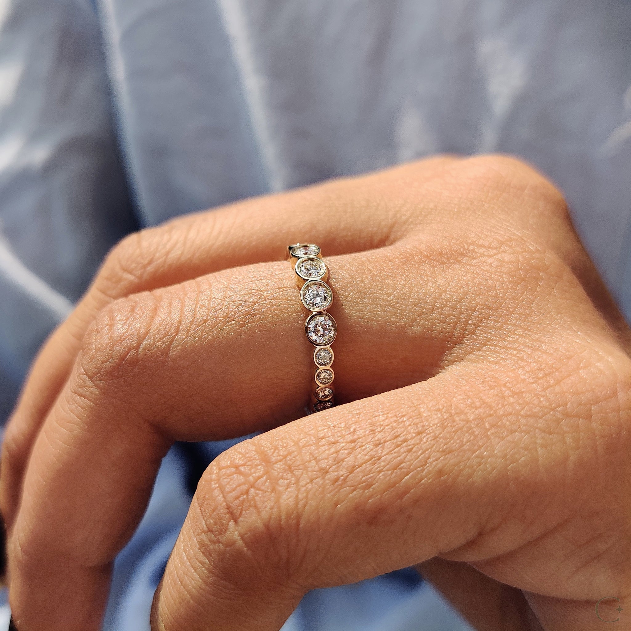 Bezel Set Wedding Band Featuring Round Diamond Secondary image