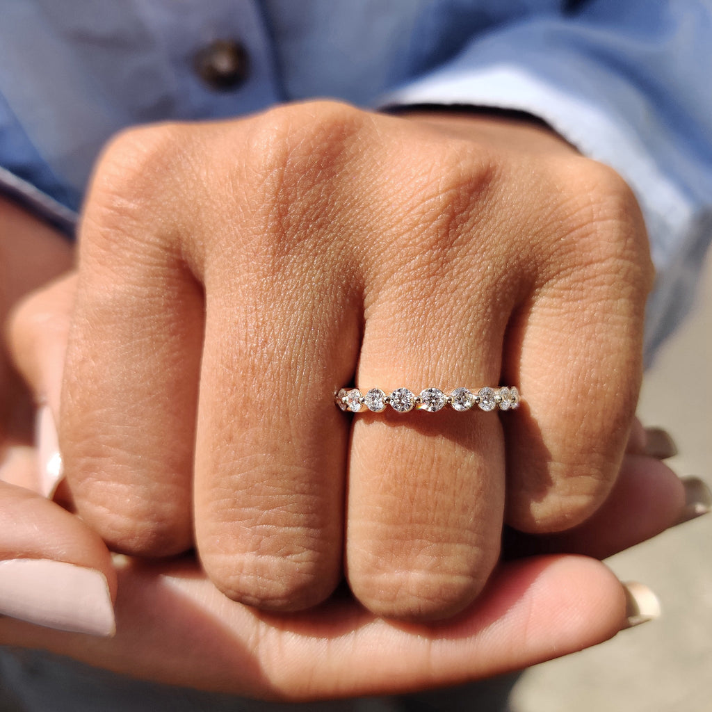 Shared Prong Rose Gold Eternity Band