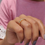 Half Eternity Band In Square Bezel Box Setting