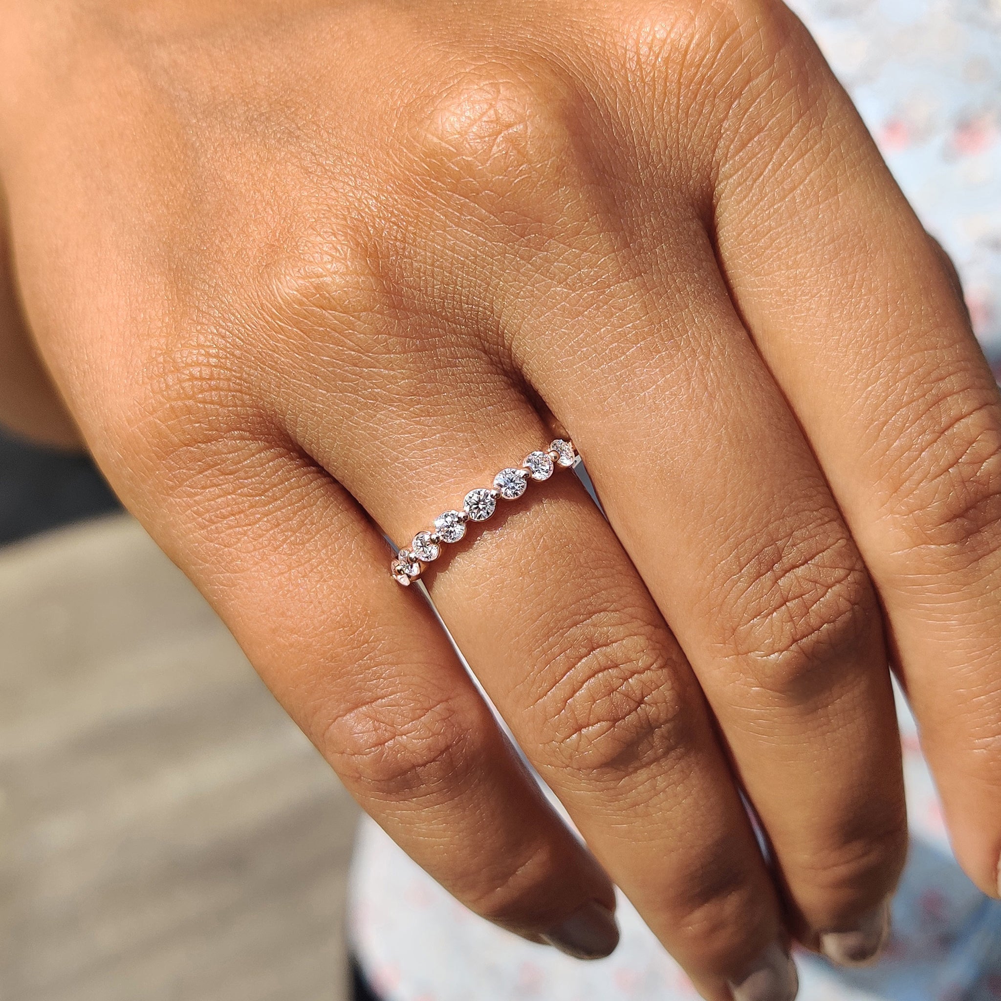 Half Eternity Band In Round Cut style