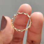 Round Diamond Eternity Band in Distance Pave Style