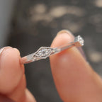 White Gold Open Ring In Round Cut Moissanite