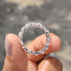 Round Rose Cut Eternity Band In Secure Claw Prong