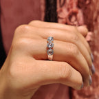 Five Stone Wedding Band With Bezel Milgrain Setting