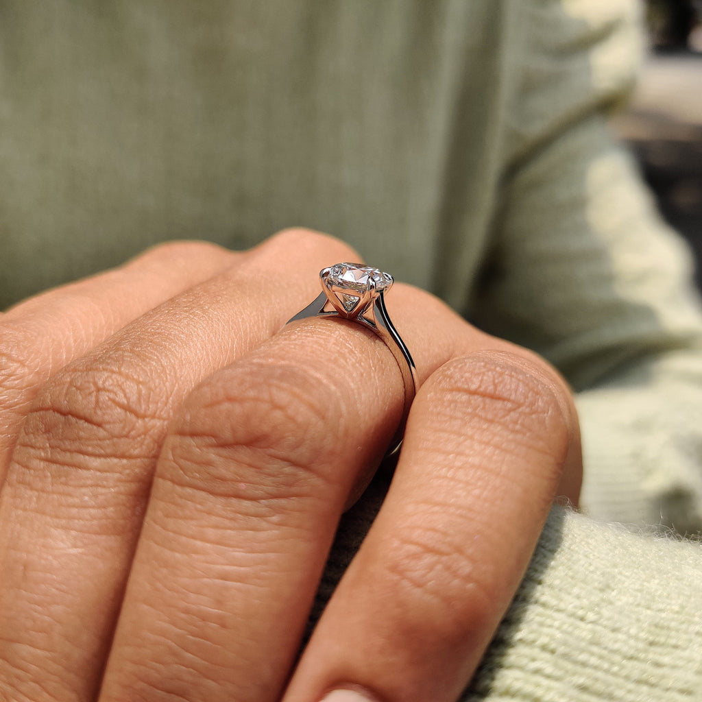 White Gold Round Cut Engagement Ring