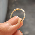 3 Stone Round Cut Diamond Milgrain Wedding Band