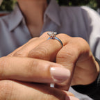 Radiant Diamond Engagement Ring In Solitaire Setting