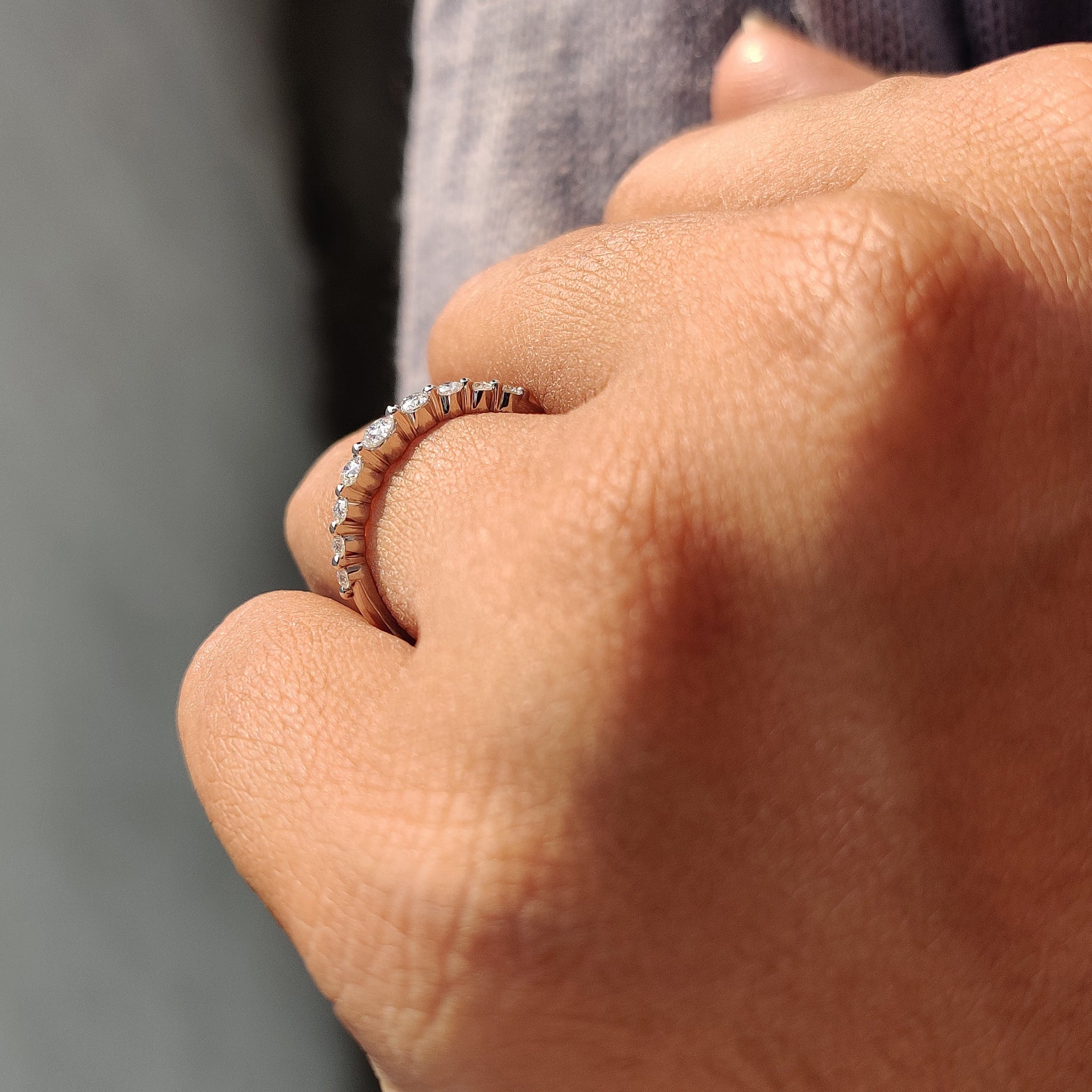 Shared Prong Eternity Band In White Gold