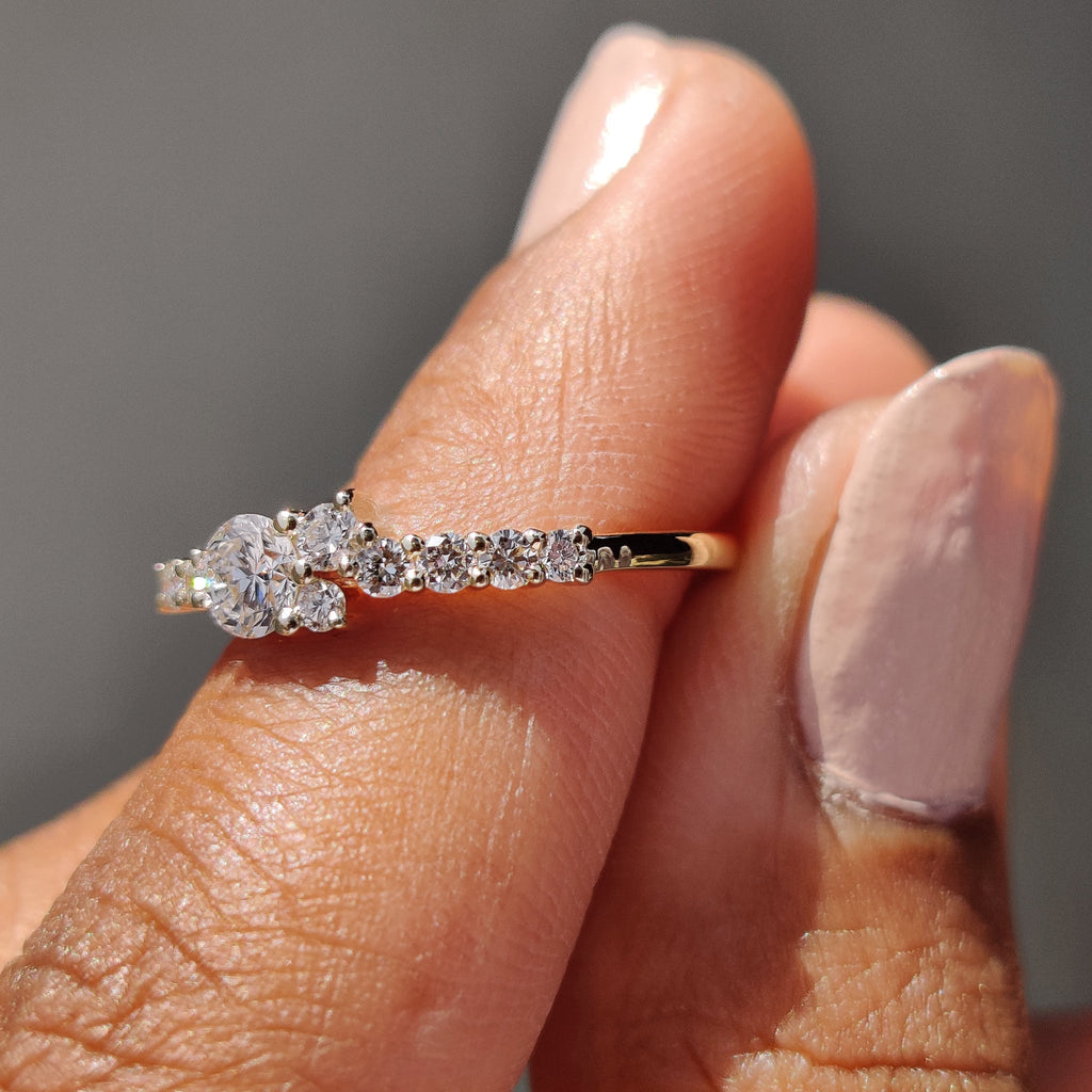 Cluster Engagement Ring for Modern Style