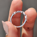 Half Eternity 5 Stone Wedding Band In white Gold