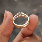 Baguette And Round Diamond Band In Double Row Pave Style
