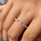 Marquise And Round Diamond Band In Half Eternity