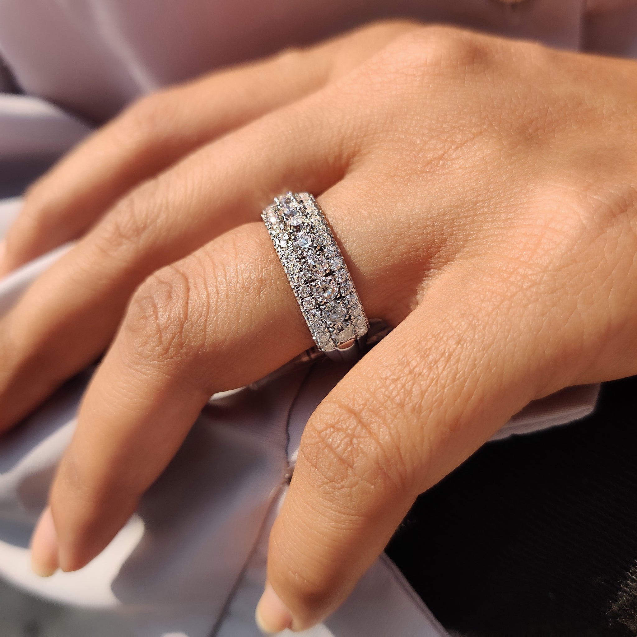 Old European Cut Multi Row Anniversary Band