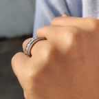 Three Row Pave Band With Clean Channel Set Style