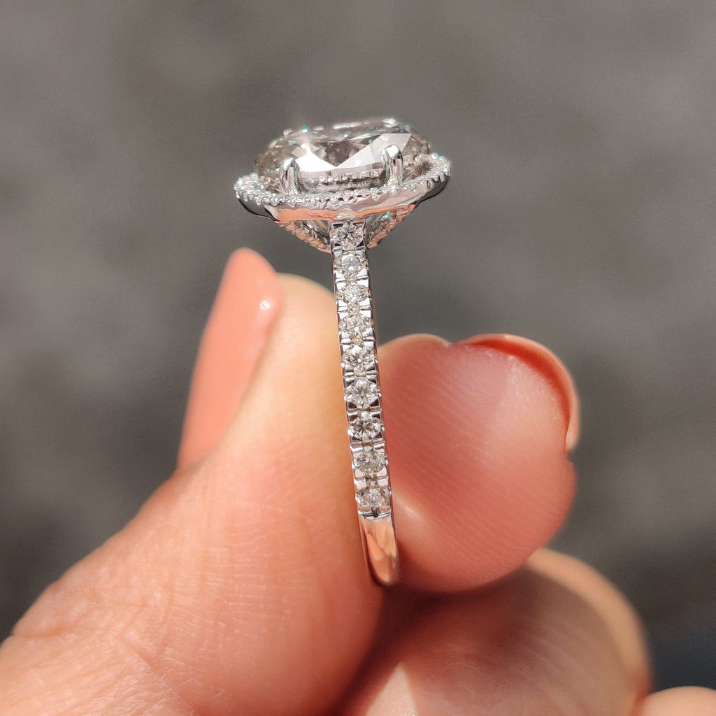 Oval Diamond Ring with Halo Style