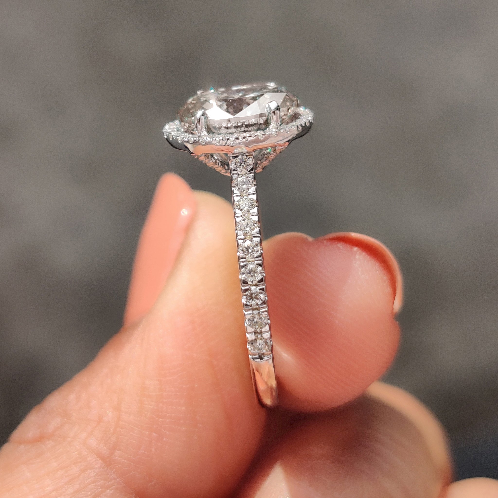 Oval Diamond Ring with Halo Style