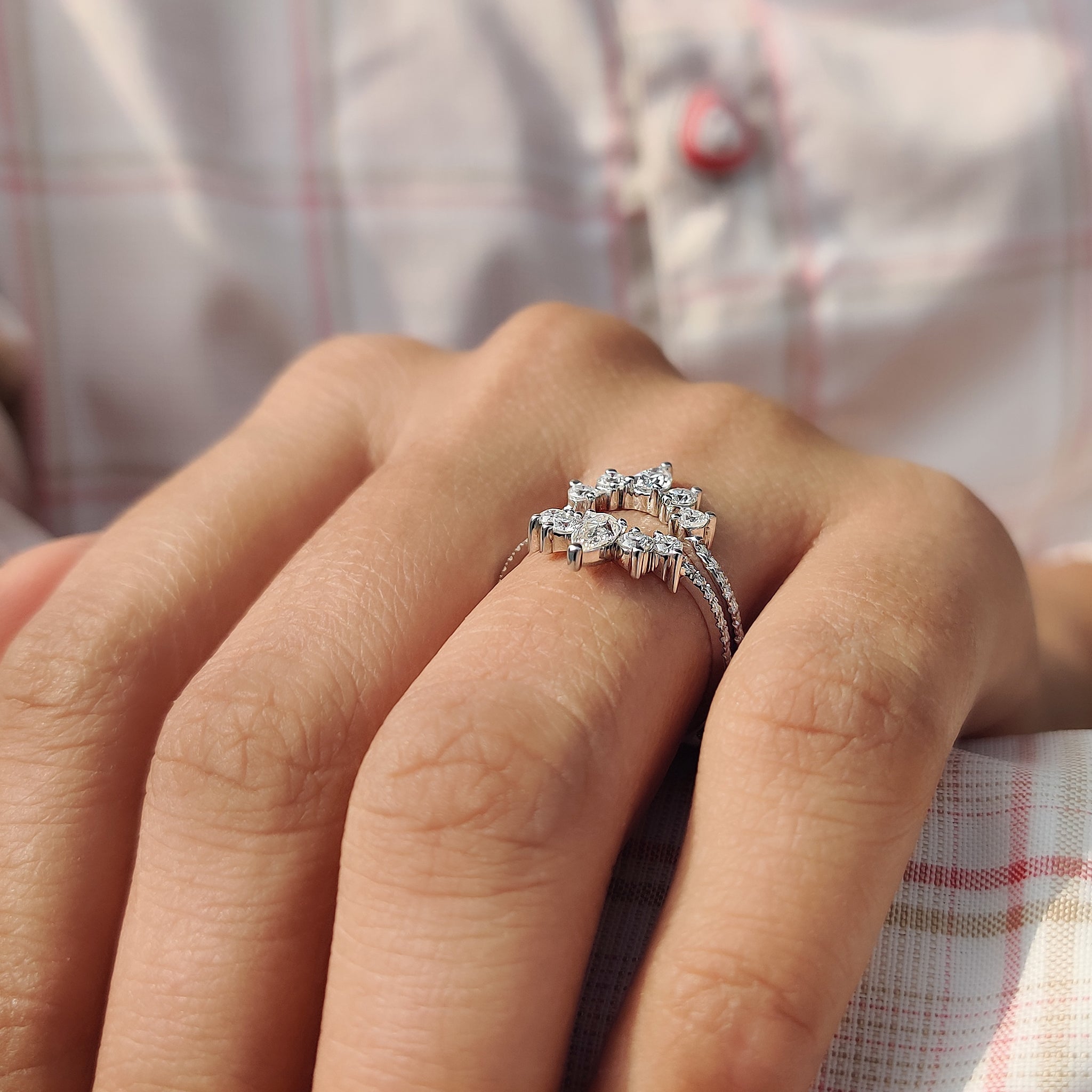 Wrap Guard Pear Cut Wedding Band