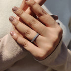 Round Cut Band In Half Eternity Setting