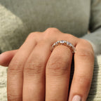Five Stone Wedding Band In Oval Cut Moissanite