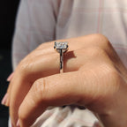 Princess Cut Solitaire Ring in a Cathedral Setting