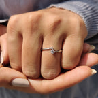 2 Round Cut Moissanite In Open Gap Wedding Band