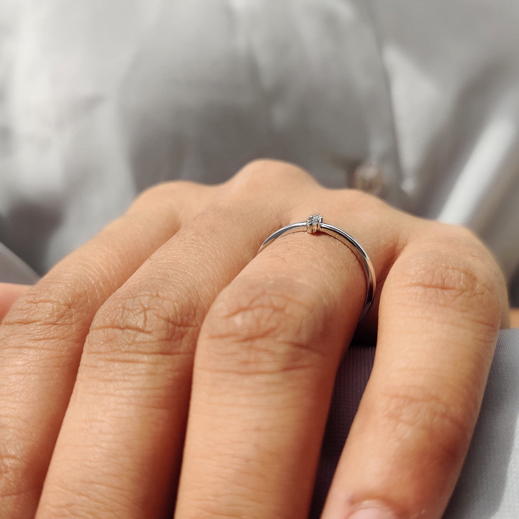2 Stone Wedding Band In Round Cut