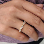 Baguette And Round Wedding Band In Zig Zag Style