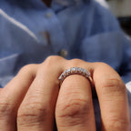 7 Stone Emerald Cut Diamond Wedding Band