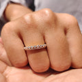 Round Wedding Band In Double Row Pave Style