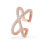 Criss Cross Band – Unique Diamond Setting Sparkle